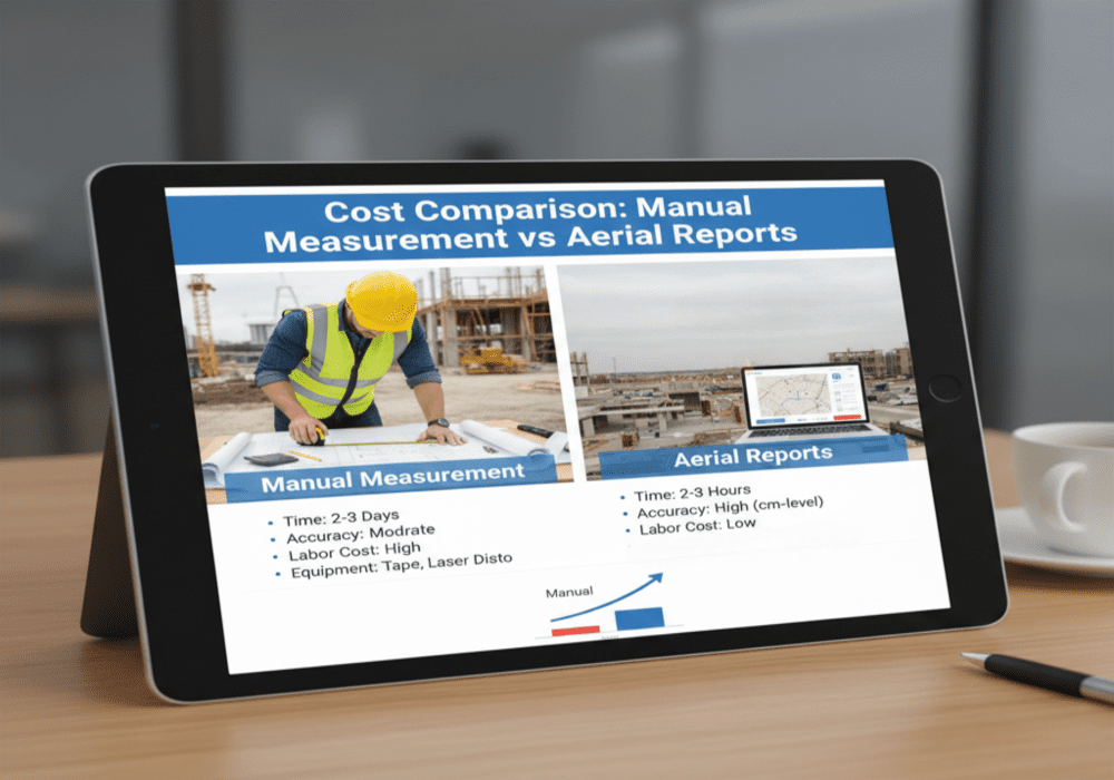 manual measurements vs aerial measurements 
