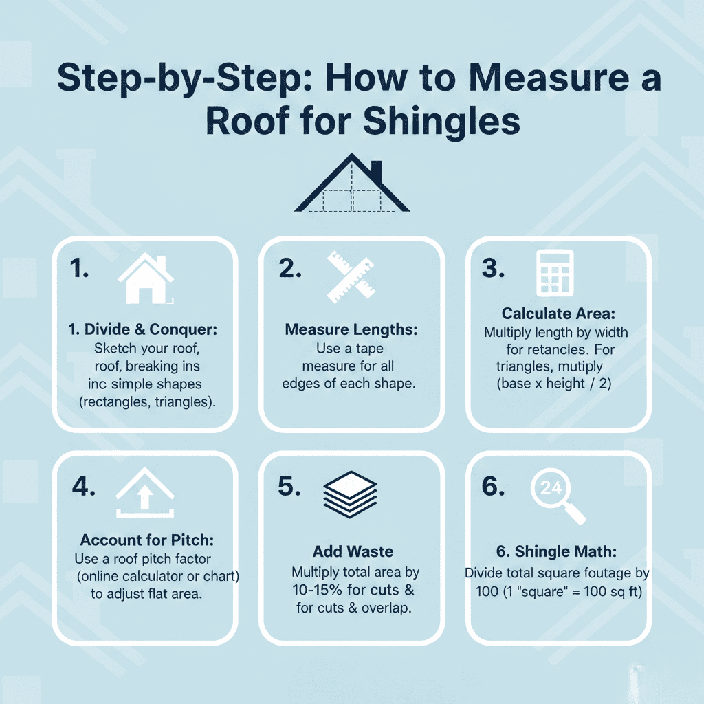 how to measure a roof for shingles