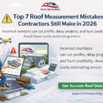 roof measurement mistakes illustration showing contractor using digital roof report to avoid estimating errors and improve roofing estimates